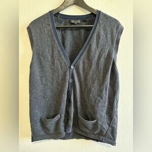 Ted Baker London Mens Sleeveless Button Down Sweater Vest Size 5 (XL) Navy